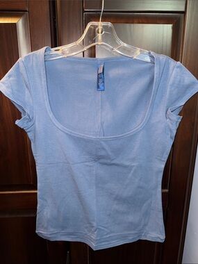 SKIMS Scoop Neck Short Sleeve Top - Blue